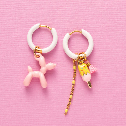 Balloon Dog &amp; IJsje - Oorbellen/Wit