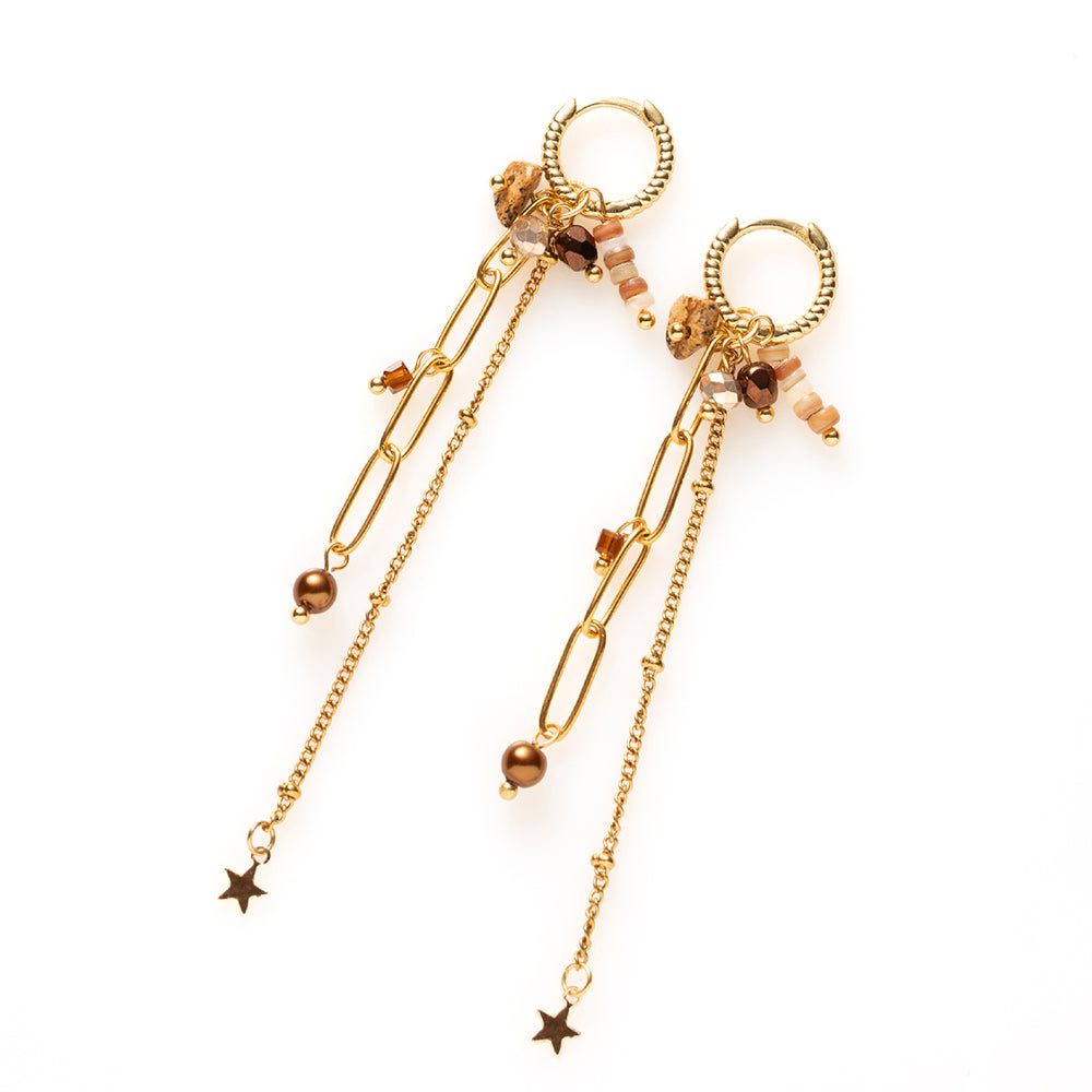 Joyful Charm - Oorbellen / Bruin