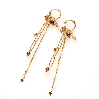 Joyful Charm - Oorbellen / Bruin