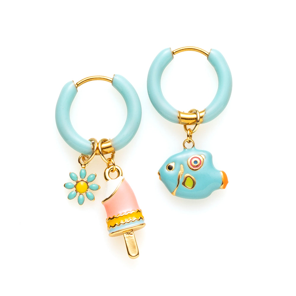 IJsje &amp; Vis - Oorbellen / Licht Turquoise